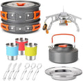 Camping Travel Equipment Tableware Cookware Kit Pots Burner Gas Stove Accessories Kitchen Utensils Sets Picnic BBQ Supplies