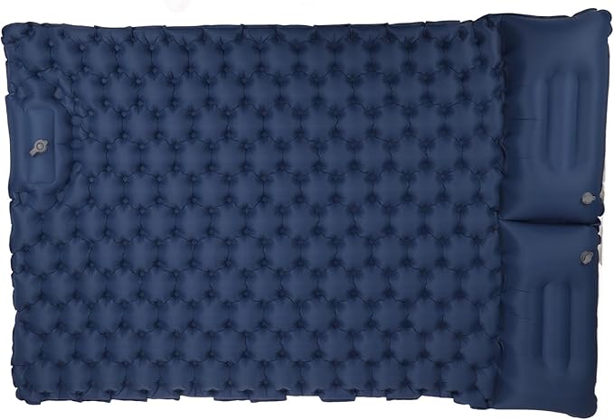 Alomejor Sleeping Pad, Self Inflating Camping Mat with Built in Foot Pump for Outdoor Hiking 49.2x77.1in Navy