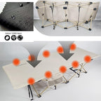 Carbon Steel Camping Cot Waterproof Durable Neck Pillow with Bag 14.3lbs (Ivory)