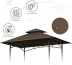 Grill Gazebo Replacement Canopy Top Only - 5' x 8' Outdoor BBQ Gazebo Canopy Roof, Waterproof Double Tiered Shelter Cover Fit for Model L-GG001PST-F (Coffee, 5x8)