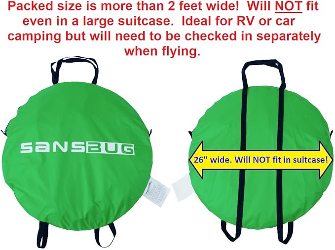 SANSBUG Bug Tent for One Person (Instant Pop up, Strong No-See-um Mesh, Poly Floor)