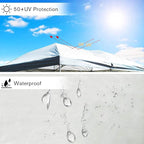 PORTAL 10x20 Canopy Replacement Cover, Pop Up Canopy Tent Top Cover Without Frame Legs Instant Patio Gazebo Pergola Sun Shade, White