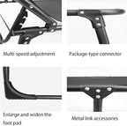 Oxford Cloth Camping Cot, Durable Steel Frame Folding Cot, Portable Folding Bed with Pillow, 4-Position Folding Chaise Lounge Chair