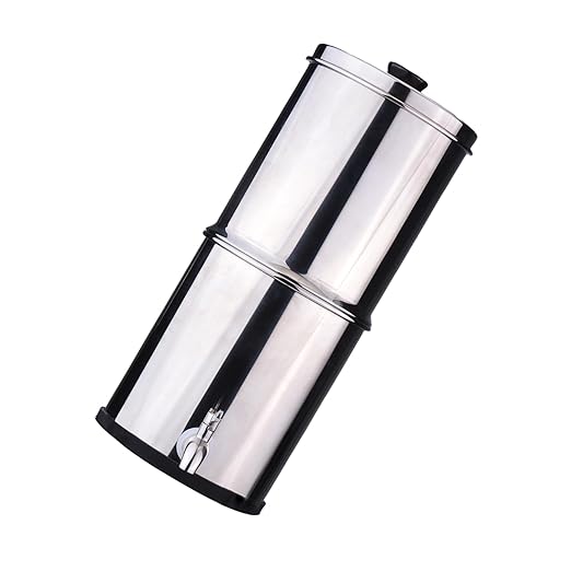 Drfeify 1 Gallon Gravity Water Filter System, 60ml min Rate Food Grade Stainless Steel, Removes Impurities Improves Taste, with Activated Carbon Silver Ions UF Membrane, for Camping (K8779 No Bracket)