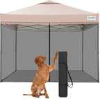 Quictent 10x10 Pop Up Screened Canopy Tent, Instant Setup for 1 Person with Netting, Portable & Compact, Waterproof & UV Protection, Ideal for Camping, Beach, Parties, and Outdoor Events