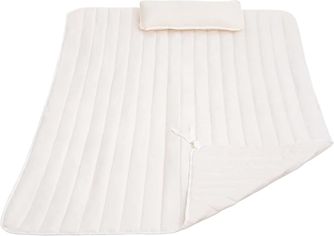 Lazy Daze Hammocks 2 Person Hammock Pad and Pillow Set, Double Polyester Quilted 78" x55" Replacement Pad for Rope Hammock, Cream