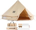 VEVOR Canvas Tent Bell, Yurt 4 Seasons for Camping with Stove Jack, Breathable Holds up to 4 People, Family Camping Outdoor Hunting Party