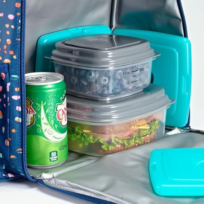 Cool Coolers by Fit + Fresh, Reusable & Long-Lasting Slim Ice Packs, Cold Packs for Lunch Boxes, Ice Packs for Lunch Bags, Green 12 Pack