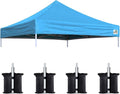 Eurmax USA New 10x10 Pop Up Canopy Replacement Canopy Tent Top Cover, Instant Canopy Top Cover ONLY, Choose 30 Colors,Bonus 4PC Pack Weight Bag (Sky Blue)