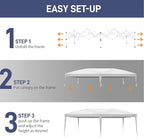Outvita 10x20ft Pop Up Canopy Tent, Outdoor Instant Shelter Folding Canopy with Carry Bag for Commercial Events, Party, Backyard BBQ, Camping White
