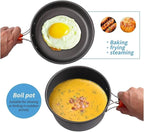 Compatible for Camping Cooking Set Cookware Travel Tableware Outdoor Picnic Teapot for 2-3 Peaple Non-Stick Pots Assorted Sets