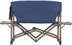 Timber Ridge Double Camping Chair Foldable Loveseat Directors Chairs, Oversized Double Folding Camping Chairs with 2 Side Tables, 2 Person Lawn Chair, Heavy Duty Support 600 LBS for Outdoor, Blue