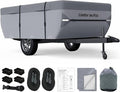 Umbrauto Pop Up Folding Camper Cover Fits 10‘-12’, Upgraded 7 Layers Top Tent Trailer Cover Waterproof Extra Thick Polypropylene Breathable Ripstop Pop Up Folding Trailer Cover