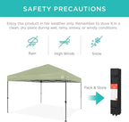 Best Choice Products 10x10ft Pop Up Canopy Tent, Outdoor Shade, 1 Person 1 Minute Set Up, Carry Case, 4 Weight Bags - Sage Green