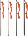TiTo Titanium Tent Pegs Stakes Lightweight Snowfield Grassland Heavy Duty Tent Nails for Outdoor Camping Hiking and Plant Support Garden Stakes 4pcs/6pcs (7×200mm-4pcs)