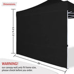 COOSHADE Instant Canopy SunWall 10x10 Canopy SideWall for Pop up Canopy Tent, 1 Pack Sidewall Only, Black