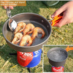 Cookware Pans Camping Cooking Kit Camping Cooker Pan Set Kit Aluminum Camping Cookware Set for 4-5 People, Portable Outdoor Pan Pot and Kettle Tableware - Picnic