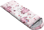 QOOMO Axolotl Cute Camping Sleeping Bags,3 Season Warm & Cool Weather,Lightweight,Waterproof Sleeping Bags for Adults & Kids,Traveling,and Outdoors