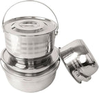 Compatible for NOBANA&CLS Outdoor Tableware Stainless Steel Set Pot Thickened Picnic Barbecue Multi-Purpose Portable Camping Hanging Soup