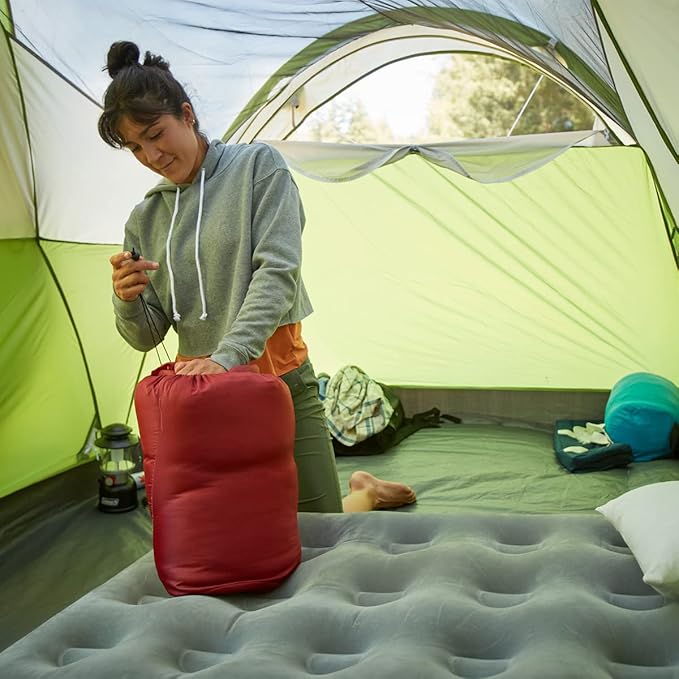 Coleman Flatlands 30/40/50°F Sleeping Bag, Made from 100% Recycled Material, Big & Tall Options, Cool-Weather Sleeping Bag for Camping, Sleepovers, Guests & More