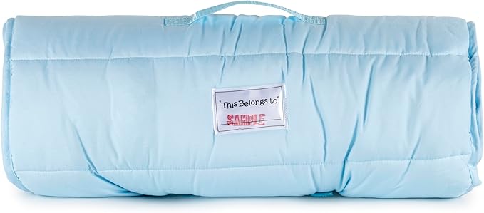 Jay Franco Kids Nap Mat with Embedded Pillow & Blanket – Soft 46"x20" Microfiber Sleeping Bag with Name Tag & Handle for School, Travel, Sleepover