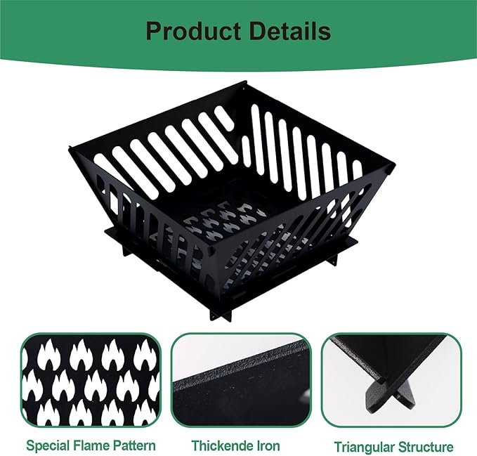 25 inch Portable Fire Pit for Outside Collapsible Plug Fire Pit Suitable for Camping, Picnics, Courtyards, Garden Bonfires and Outdoor Firewood with Storage Bag