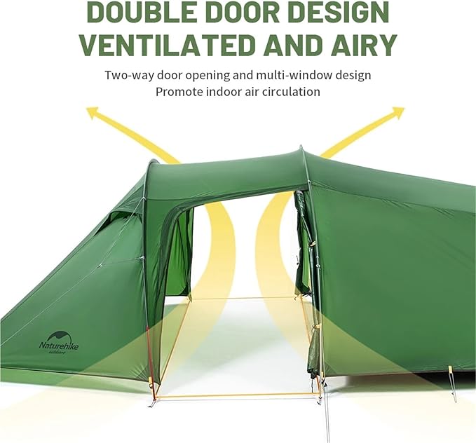 2 3 4 Person 4-Season Camping Tent - 20D Waterproof Ultralight Double Layer Tent for Outdoor Hiking Family Travel