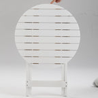 Outdoor Small Round Folding Side Table, Foldable Wooden End Tables for Indoor, Porch, Patio, Camping as Coffee Table or Plant Stand, White ﻿