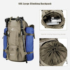 Bseash 60L Waterproof Hiking Camping Backpack with Rain Cover, Large Outdoor Sport Travel Daypack Rucksack for Climbing