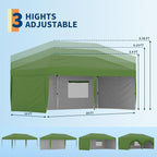 Garvee 10x10 Pop Up Canopy Tent, Heavy Duty Commercial Instant Shelter with One-Person Setup, UPF 50+ Waterproof, 100 Sq Ft Shade for Outdoor Events, Camping, Farmers Market
