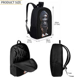 Black Skull Backpack for Teen Boys 3 Pieces Cute Lightweight Bookbag for Boys 8-12 17 Inch Large Capacity Teens School Bag and Lunch Kit for Back to School Travel Hiking Rucksack