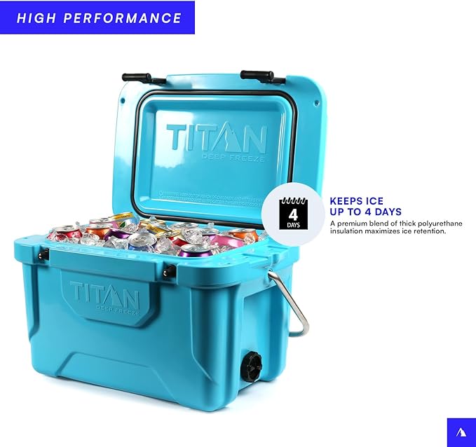 Titan Hard Ice Chest Cooler Roto Cooler with Microban Protection and Deep Freeze Insulation