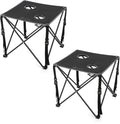 ARROWHEAD OUTDOOR 26” (66cm) Portable Camping Folding Table, 2 Cup Holders, Square, Carrying Case, Steel Frame, High-Grade 600D Canvas