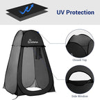 Wolfwise Pop Up Shower Tent, Portable Instant Changing Tent with Ventilation Window & Carry Bag, Privacy Bathroom Toilet for Beach, Camping & Outdoor, Width 47 ", Height 75 ", Black