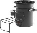 VEVOR Camping Rocket Stove, Wood Burning Portable Rocket Stove with Carrying Bag for Backpacking, SPCC Steel, Double Door, Burn Twigs, Sticks or Charcoals for Outdoor Cooking, Backyard, Camp Cooking
