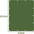 CARTMAN Finished Size 8x10 Feet Canvas Tarp with Rustproof Grommets, Heavy Duty Multipurpose Tarpaulin Cover for Canopy Tent, Roof, Camping, Woodpile