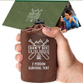 Don't Die In The Woods - Survival Tent - Made with Extra-Thick Space Blanket Thermal Mylar - Emergency Shelter Tube Tent - One of The 10 Essentials for Hiking, Camping, First Aid Kits