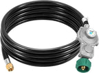 GasSaf 10FT 2 Stage Propane Regulator Hose Gas Propane Regulator and Hose Suitable for Dual Fuel Generator, RV Appliance, Gas Stove and More, 3/8 Female Flare Nut