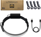 LITEBAND PRO Multi-Beam Rechargeable LED Headlamp, 2500 Lumens, 210° Wide Beam + Focused Spot, PureHD High CRI Light, Hard Hat Compatible, Professional No-Bounce Fit, IPX5 Weather Resistant, Carbon