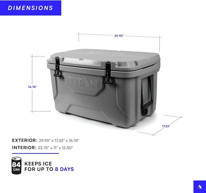 Titan Hard Ice Chest Cooler Roto Cooler with Microban Protection and Deep Freeze Insulation