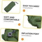 Backpacking Air Mattress Inflatable Tent Pad Waterproof Sleeping Cushion Compact Camping Pillow for Hiking Family Camping