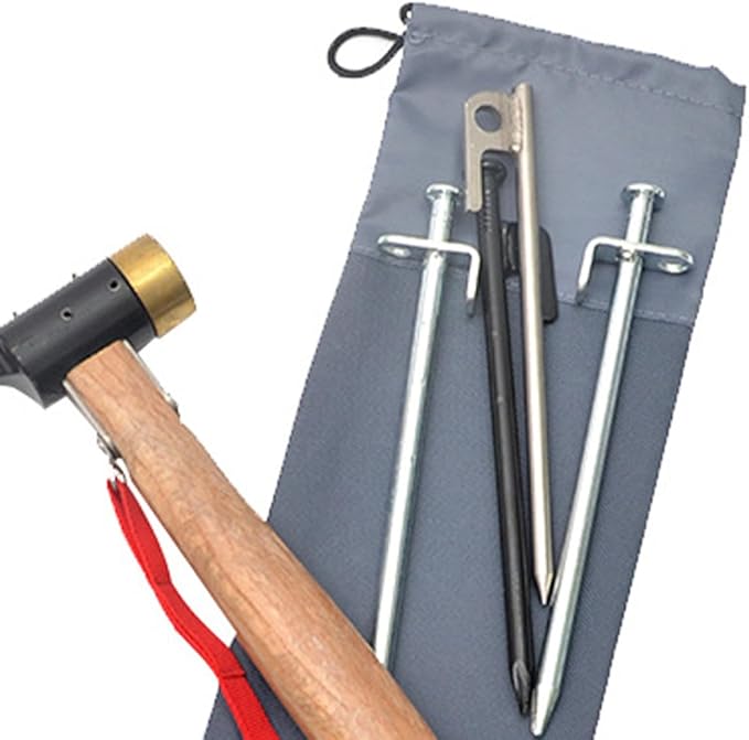 Tent Stake Storage Bag with Oxford Fabric, 30cm Camping Nail Organizer Pouch for Outdoor Tent Pegs and Ground Stakes, Windproof Drawstring Holder for Hiking and Backpacking