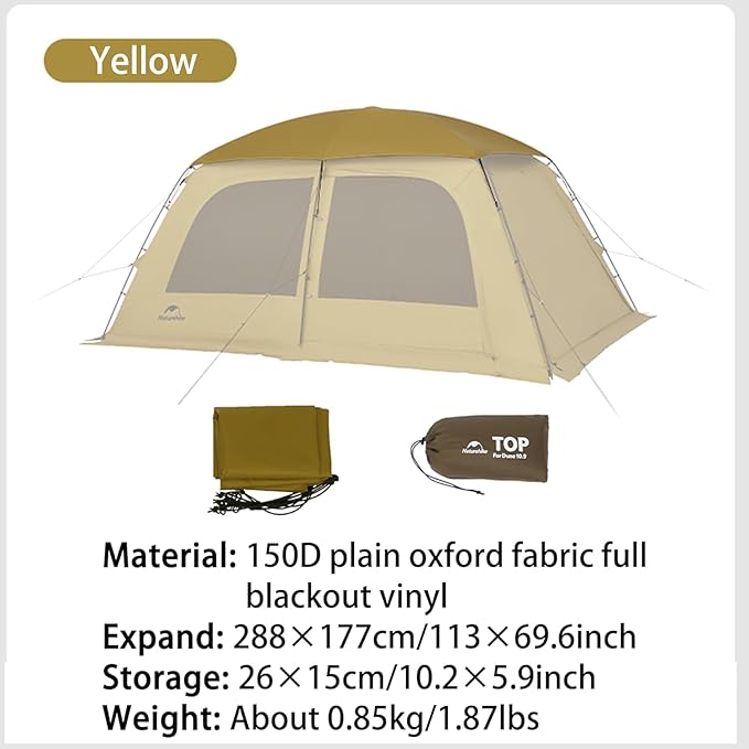 Naturehike Dune Hot Tent with Stove Jack, 117 sq ft 4 Seasons Camping Tent, 2-4 Person Waterproof Large Tent for Family, Car Camping, Picnic, Fishing, 6 Person