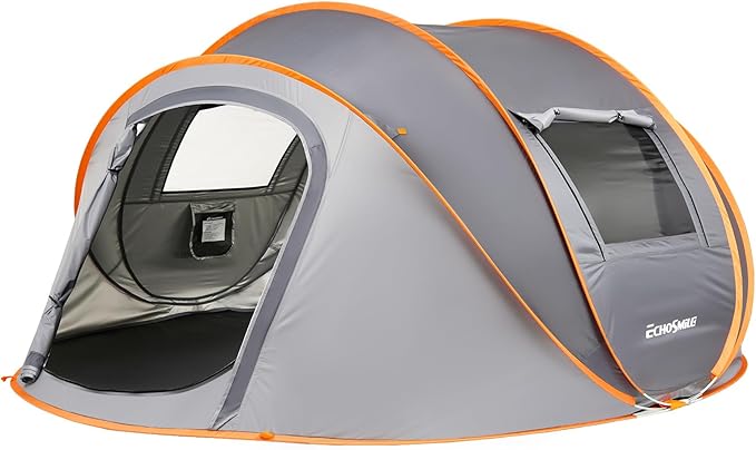 EchoSmile Instant Pop Up Camping Tent, 2/4/6 Person, Easy Setup Tent, Water Resistant Dome, Portable with Carry Bag