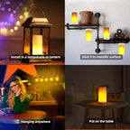 LED Flame Lights with Remote Timer, Flame Lamp 4 Modes USB Rechargeable Fire Lights Indoor Campfire Outdoor Decorative Lantern Hanging Lamps Fireplace Romantic Light for Home Party Camping Bar