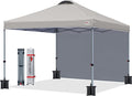 MASTERCANOPY Durable Pop-up Canopy Tent with 1 Sidewall (10'x10',Gray)