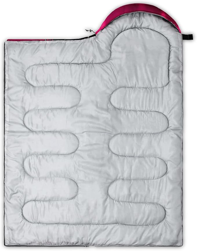QOOMO Camping Sleeping Bags,3 Season Warm & Cool Weather,Lightweight,Waterproof Sleeping Bags for Adults & Kids,Traveling,and Outdoors,Camping Gear Equipment