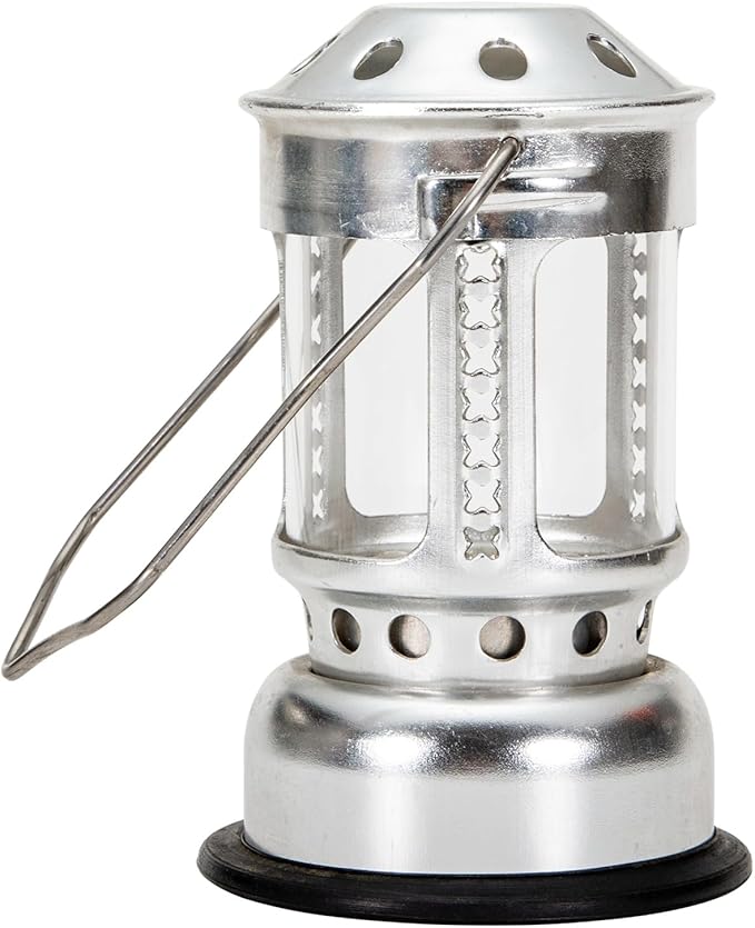 Portable Candle Lantern, Night Fishing Hanging Outdoor Camping Aluminium Alloy Candle Lamp, Metal Decorative Candle Lanterns, Vintage Hanging Lantern (Silver)