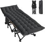 NAIZEA Folding Camping Cots for Adults, Folding Cot with Mattress, Camping Foldable Bed, Portable Military Cot, Double Layer Oxford Strong Heavy Duty Sleeping Cots w/Carry Bag for Camp Office Travel