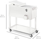 Best Choice Products 80-Quart Outdoor Steel Rolling Cooler Cart w/Ice Chest, Bottle Opener, Catch Tray, Drain Plug, Locking Wheels